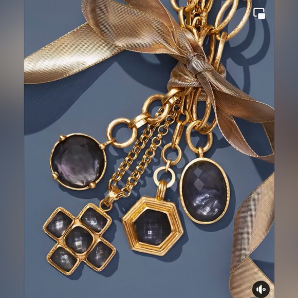 NWT Authentic Luxury Julie Vos Iridescent Charcoal Blue Statement Necklace - Picture 5 of 17